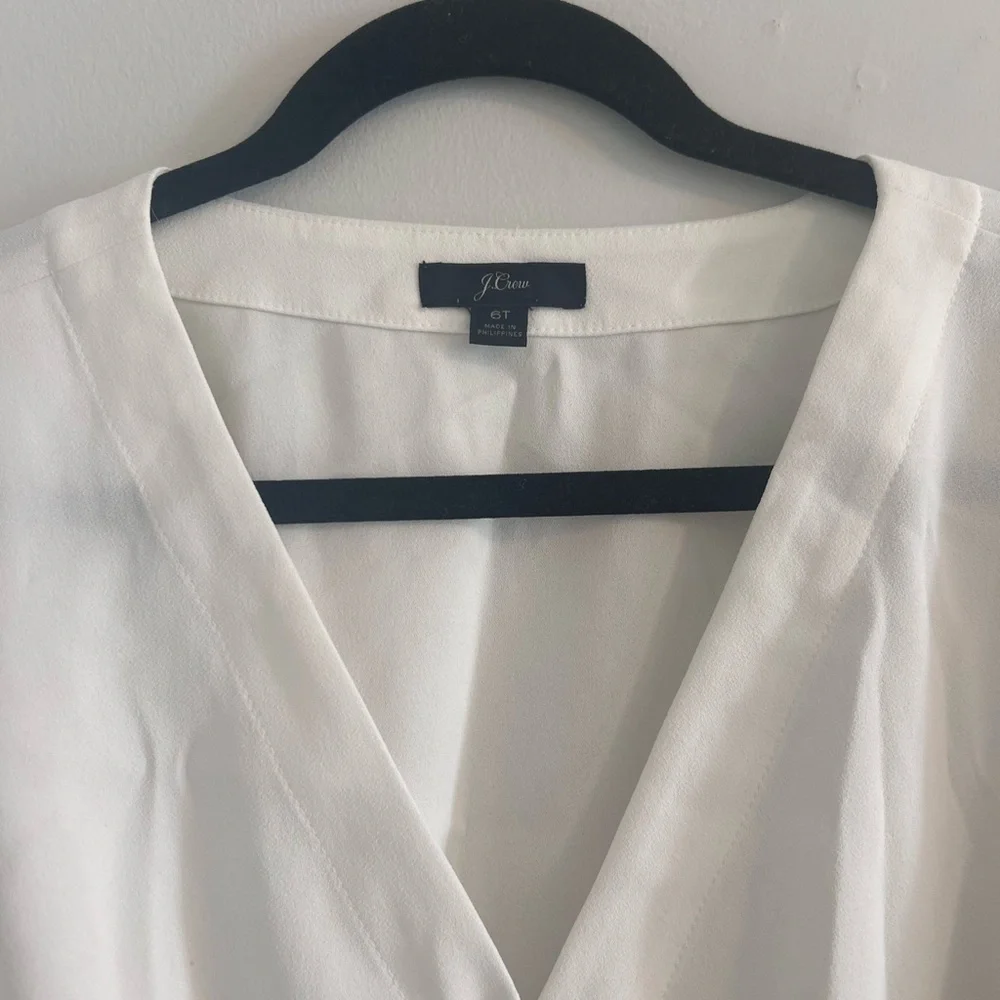 J. crew 6 tall Elegant White Wrap Blouse